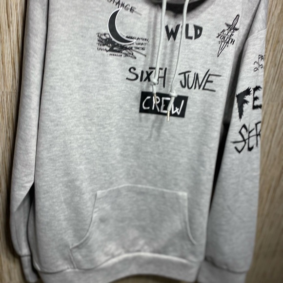 Sixth June CREW LOVE hoodie – Heather Grey XL tote 5 - Picture 10 of 14
